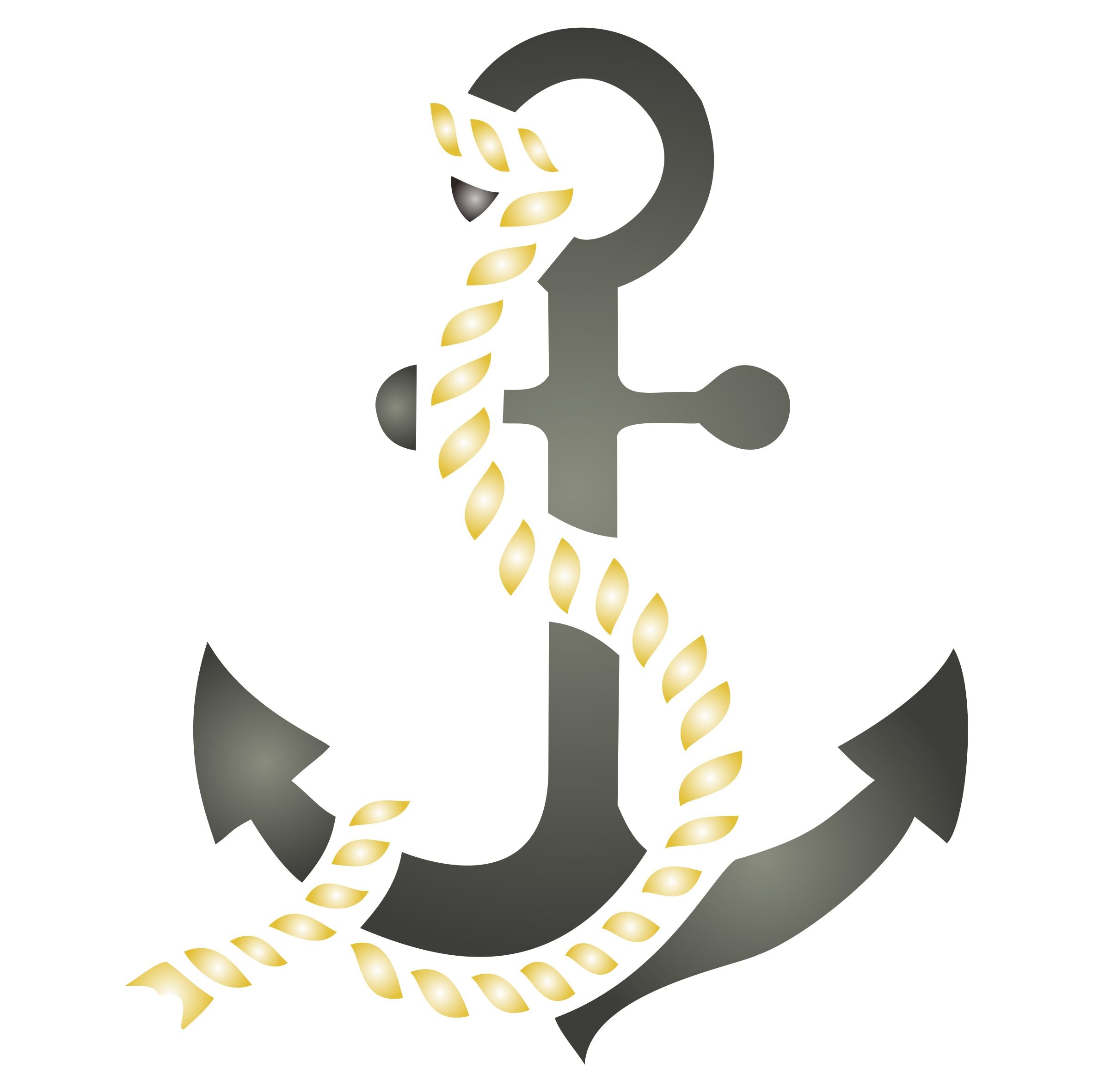 Anchor Stencil - Sea Ocean Nautical Ship Boat Seashore