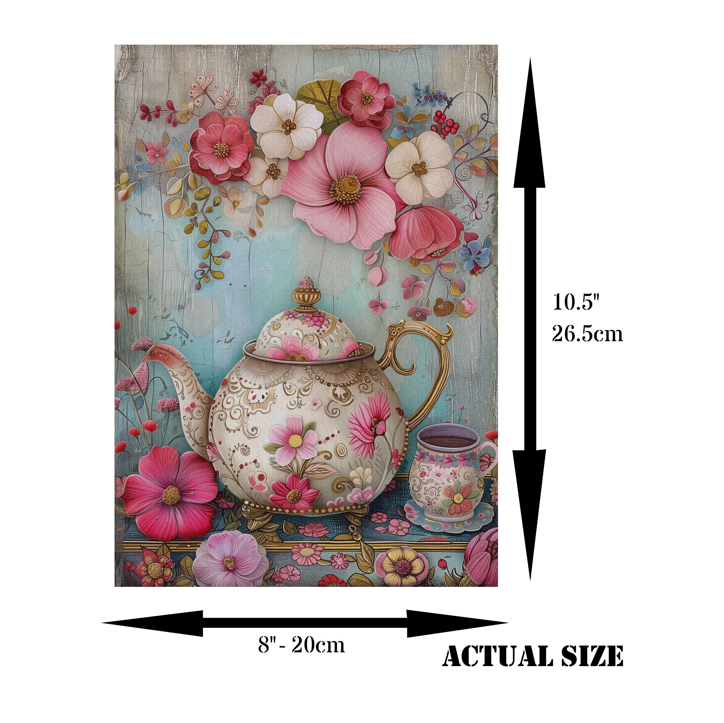 Tea Tand Macaroons Decoupage Rice Paper, 8 x 10.5 inch - for Scrapbooking Cards Crafts