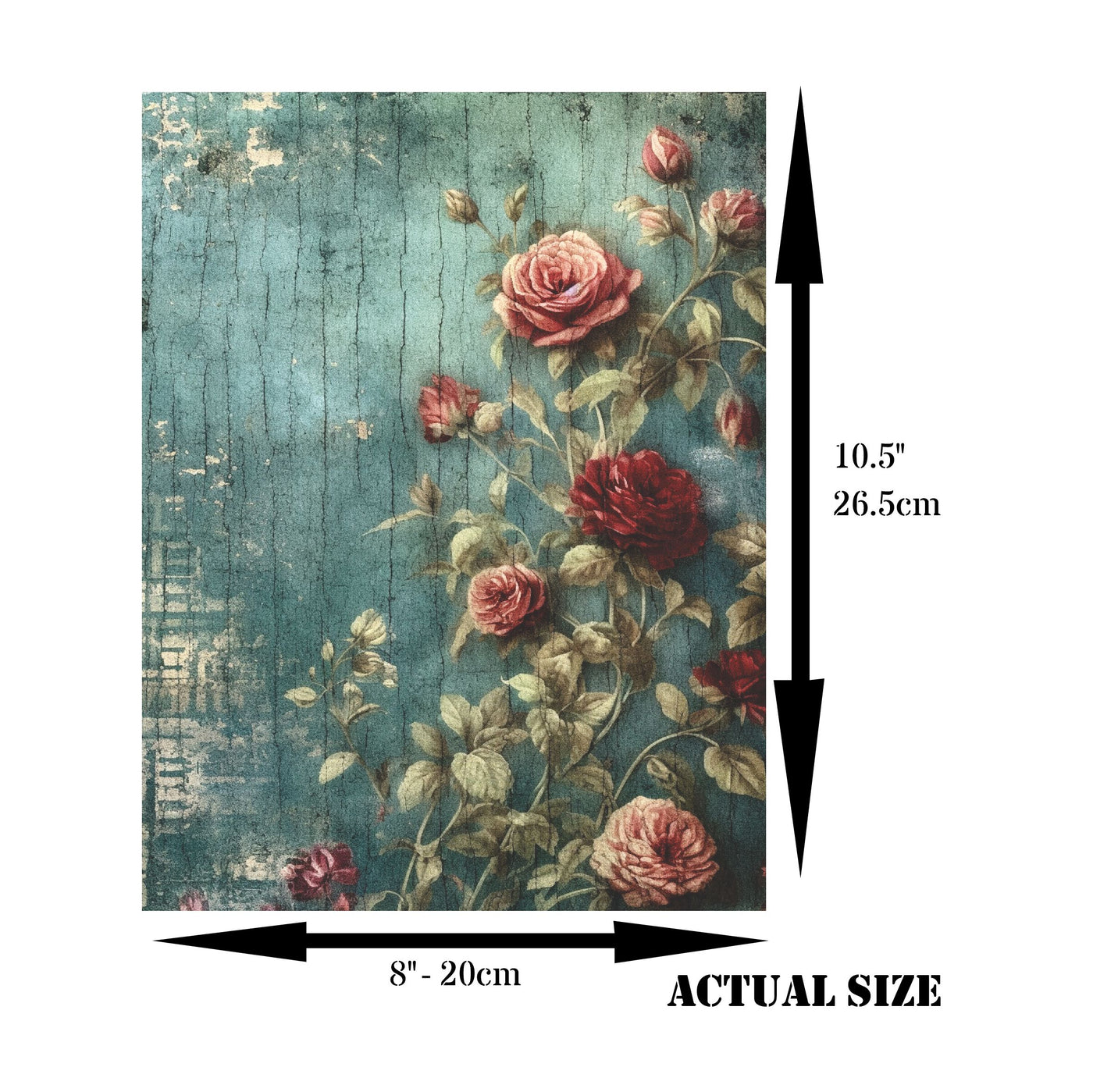 Vintage Flowers Decoupage Rice Paper, 8 x 10.5 inch - Scrapbooking Cards Crafts