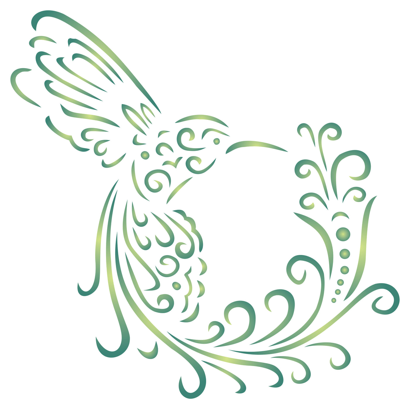 Bird of Paradise Stencil - Stylized Paradise Bird