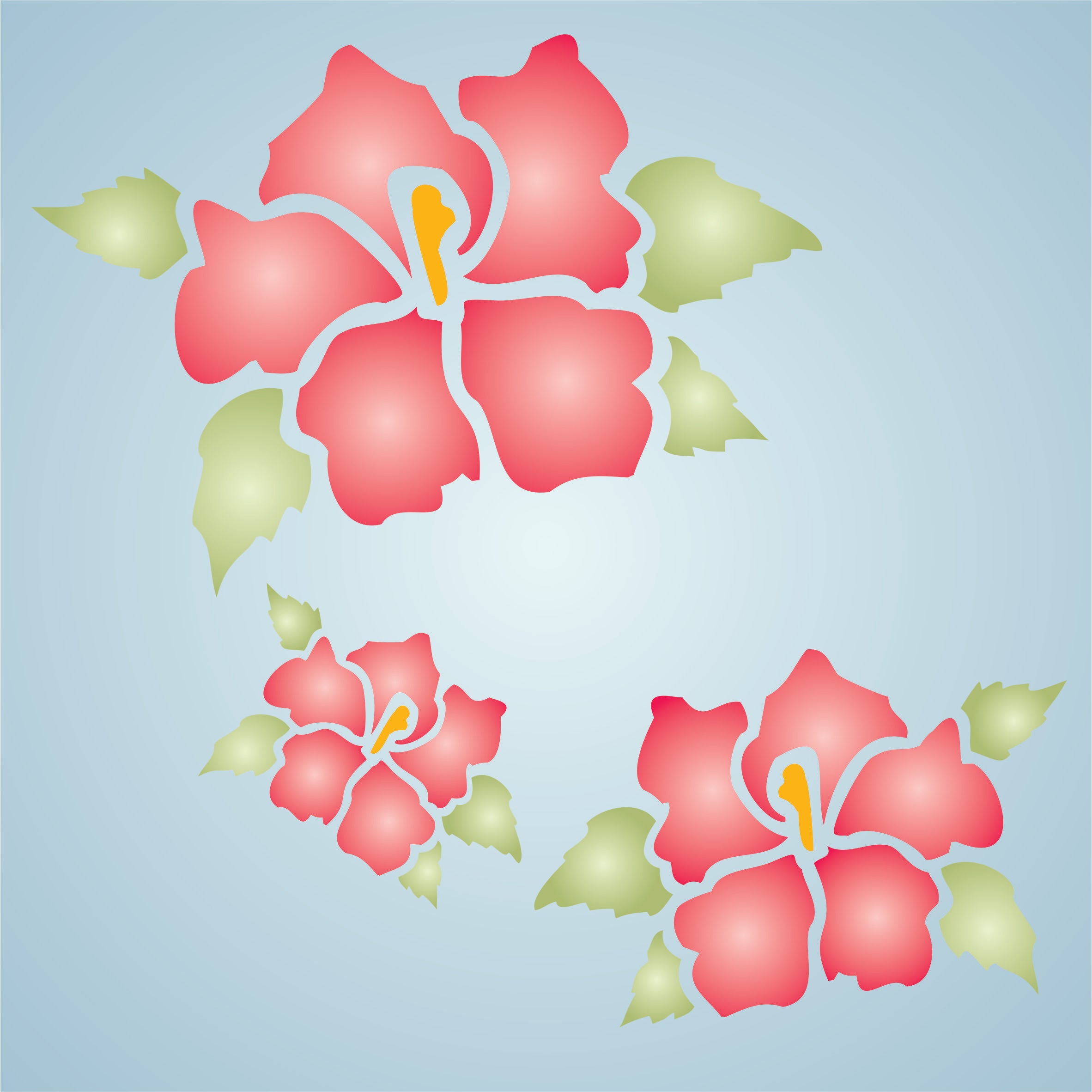 Hibiscus Stencil - Classic Large Flower Floral