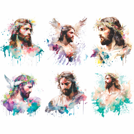 Christian Theme Rice Paper- 6 Unique Printed Mulberry Paper Images 30gsm