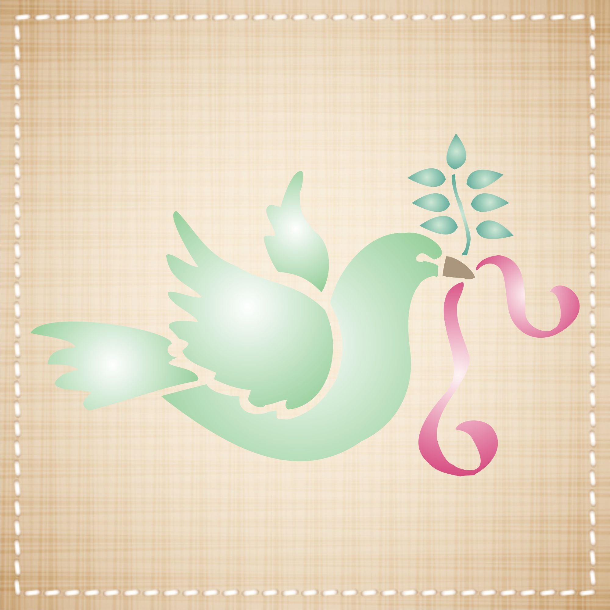 Dove of Peace Stencil - Christmas Peace Dove Olive Branch