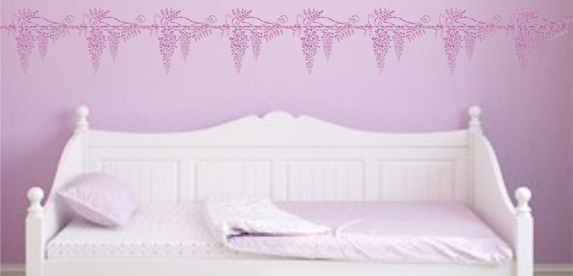 Wisteria Stencil - Classic Flower Border Design