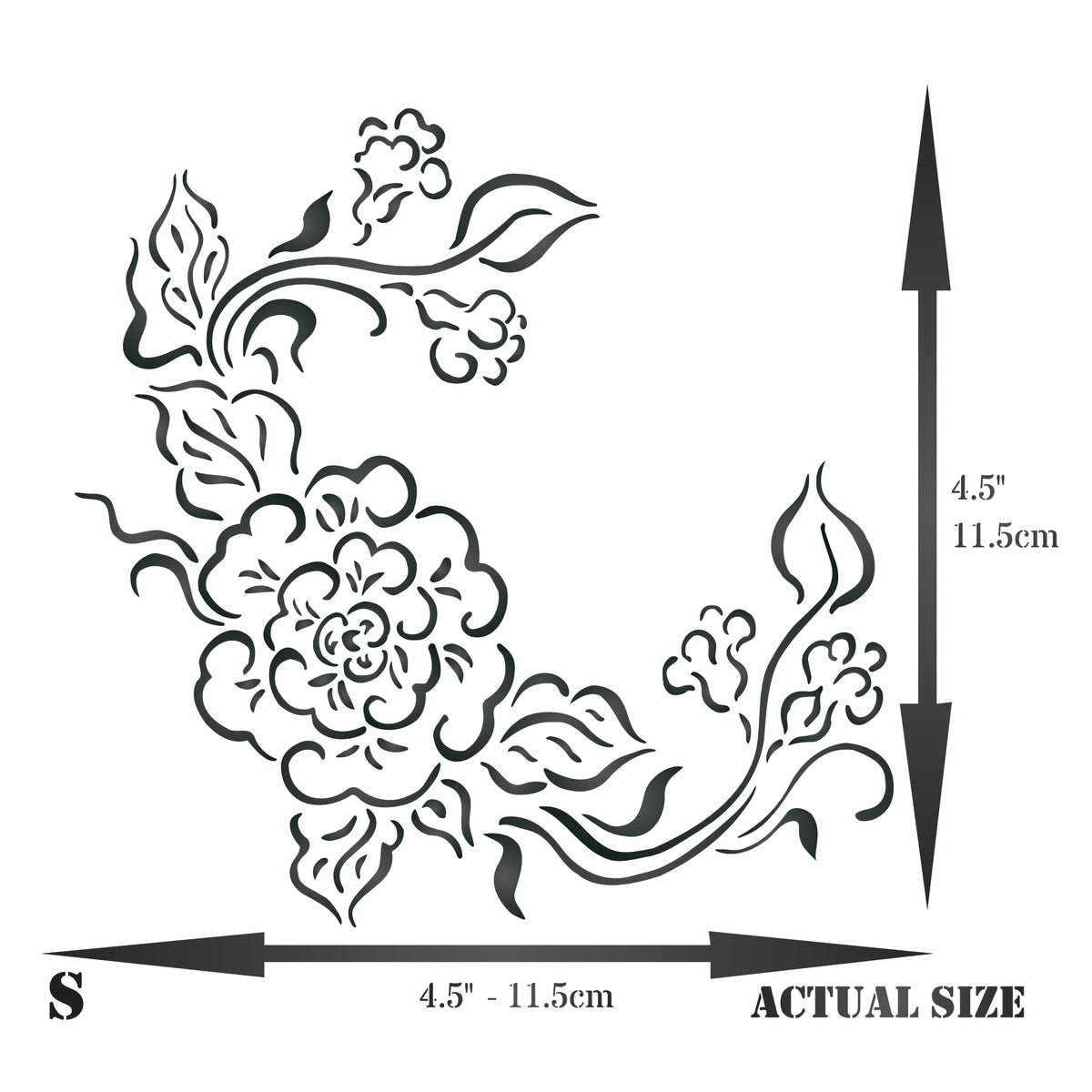 Victorian Embroidery Stencil - Vintage Floral Embroidery Tile Pattern