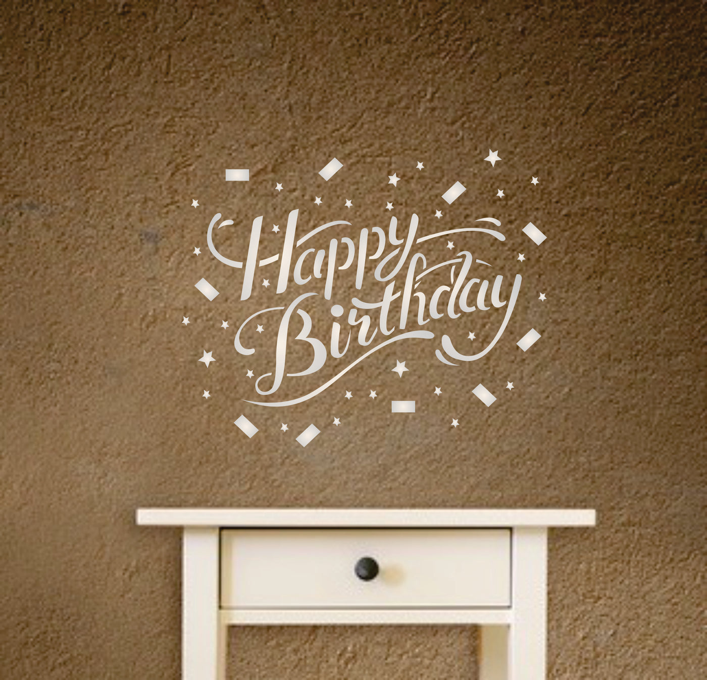 Happy Birthday Stencil - Birthday Sign Words