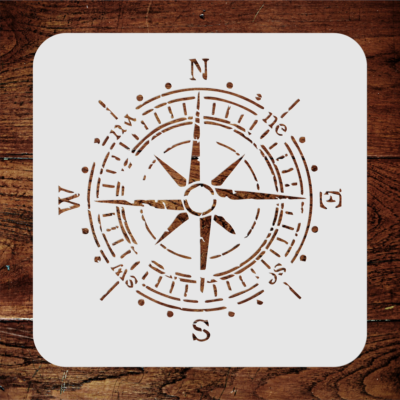 Antique Compass Stencil - Vintage Ocean Nautical Sailing Direction Compass