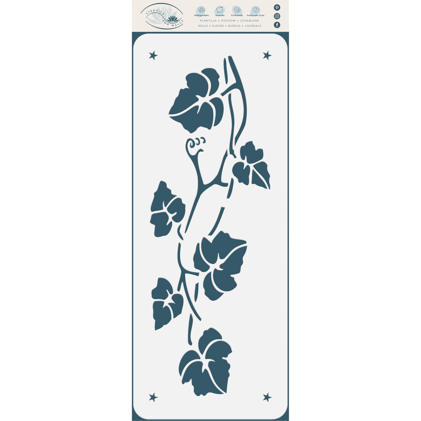 Vine Stencil - Classic Flower Border