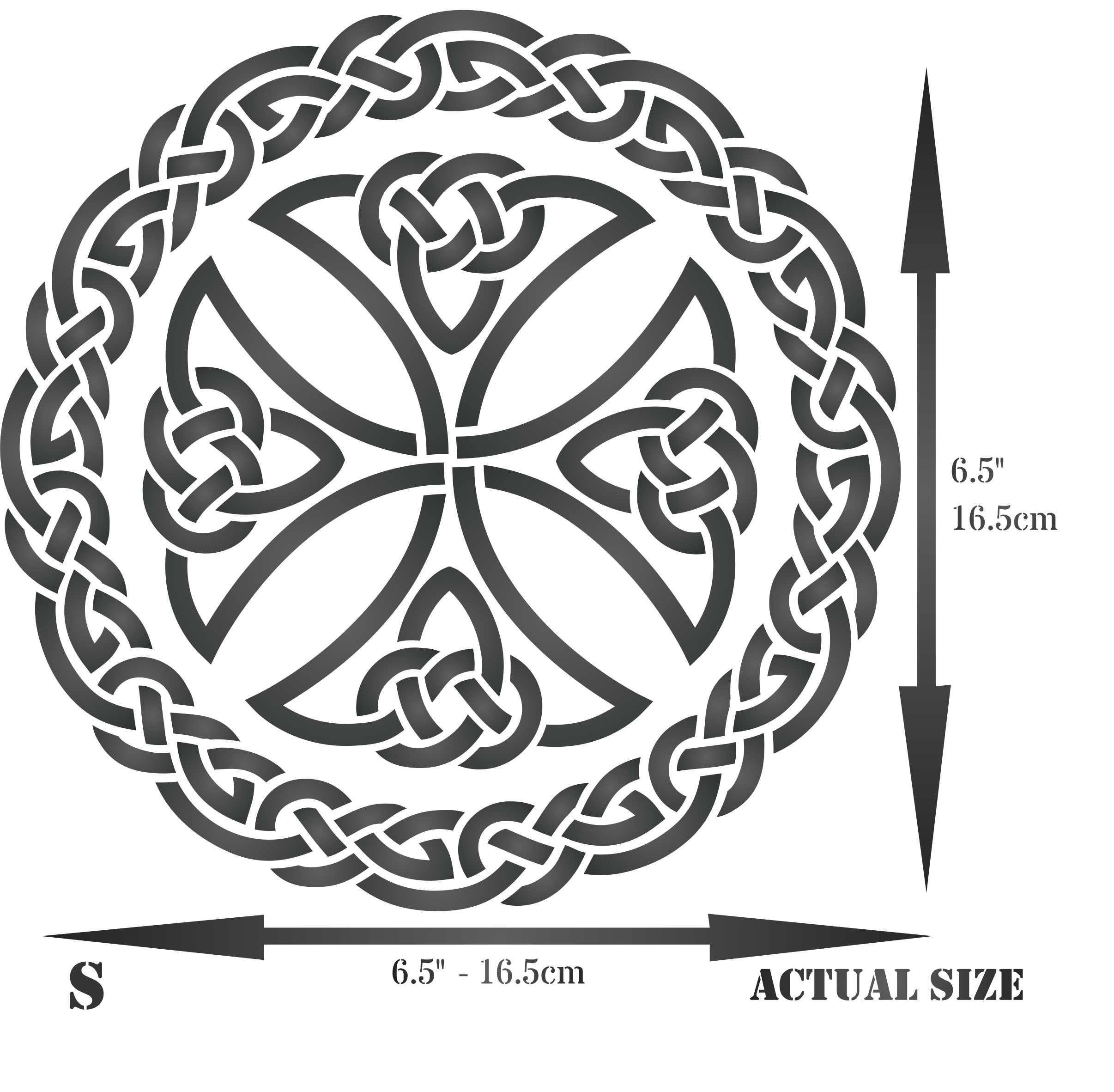 Celtic Cross Stencil - Irish Celts Viking Knotwork Woven Ethnic Braided