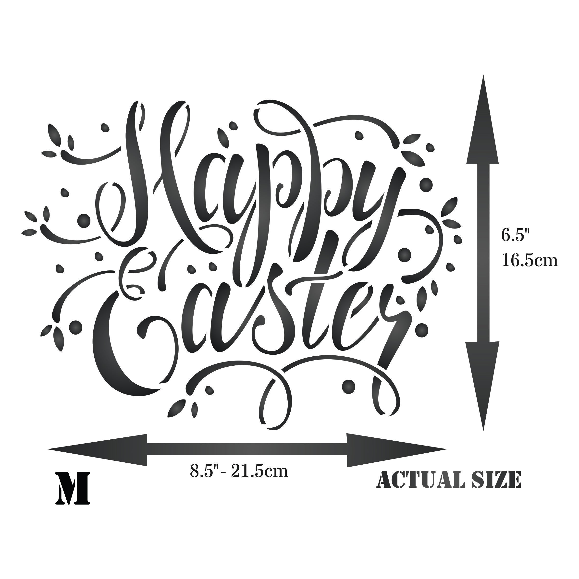 Happy Easter Stencil - Easter Sign Words