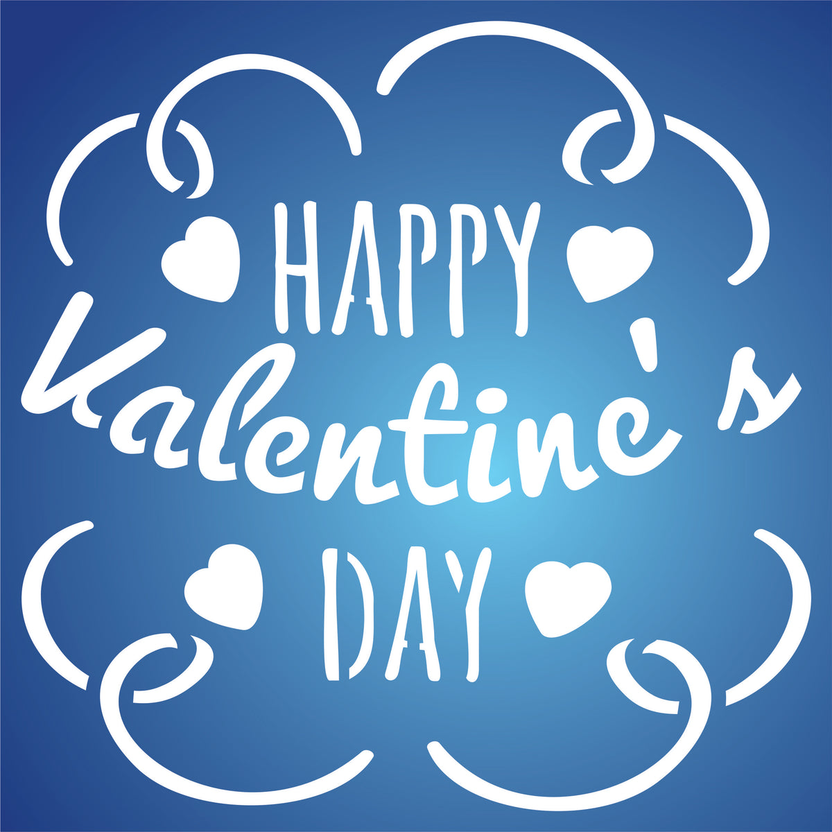 Valentines Day Stencil, 7.62 x 7.62 cm -Happy Day Saying Quote Love