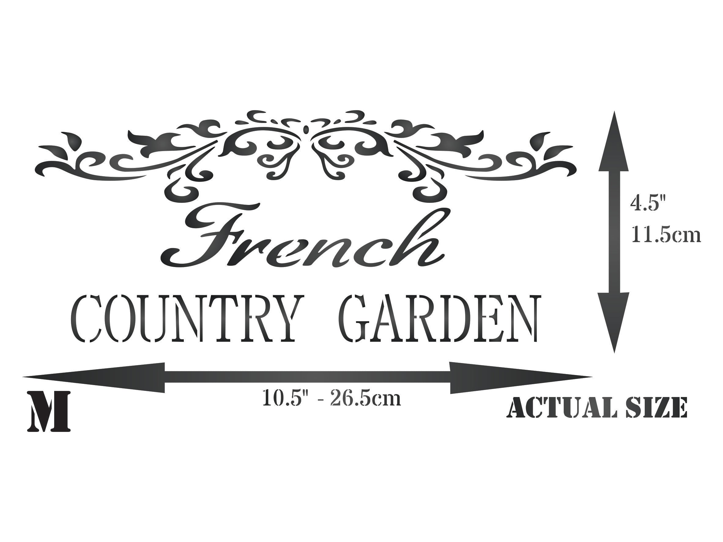 French Country Stencil - Vintage French Garden Word