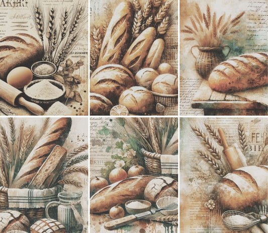 Bread Rice Paper, 20.32 x 26.67 cm - for Decoupage Scrapbooking Cards Crafts