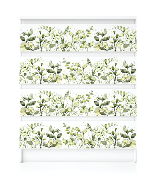 Greenery Border Rice Paper- 16 Sheets Printed Mulberry Paper Border 36gsm