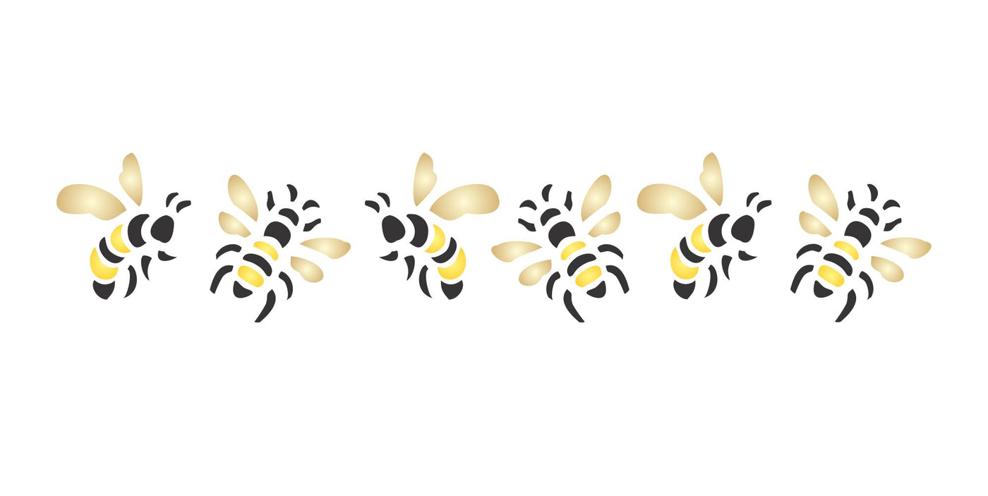 Bee Stencil, 6.5 x 1.25 inch - Insect Bug Bees Border