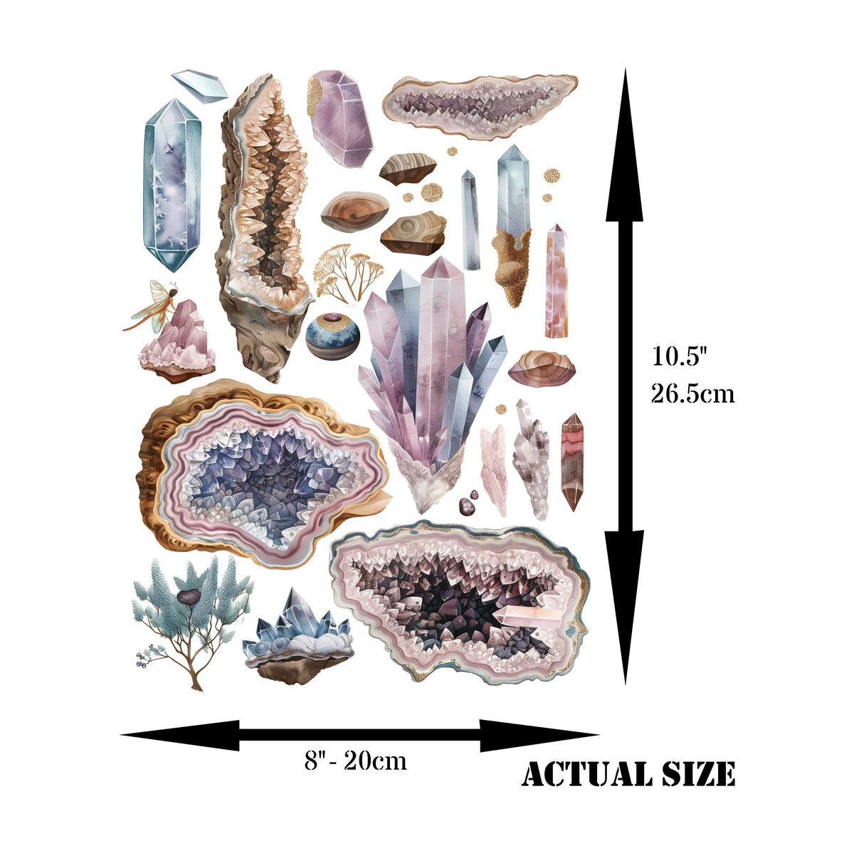Crystals Decoupage Rice Paper, 20.32 x 26.67 cm - for Decoupage Scrapbooking Craft