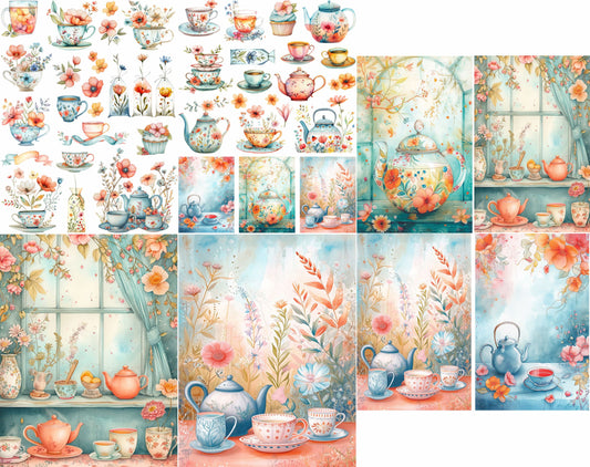 Tea Time Rice Paper, 20.32 x 26.67 cm ÃƒÂ¢Ã¢â€šÂ¬Ã¢â‚¬Å“ for Decoupage Cards Craft