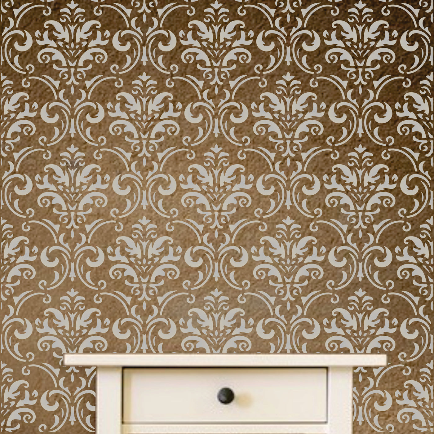 Rococo Tile Stencil - Baroque Ornamental Tile Design