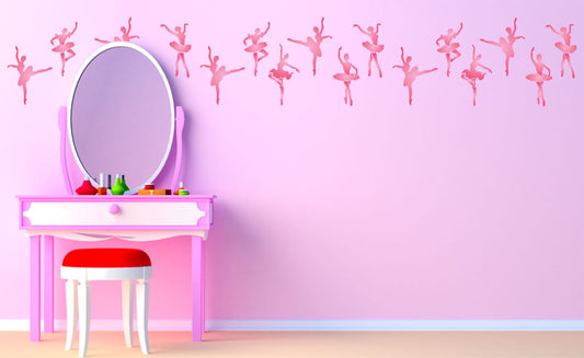 Ballerinas Stencil, 34.29 x 16.51 cm - Border Ballet Dancers Ballerina