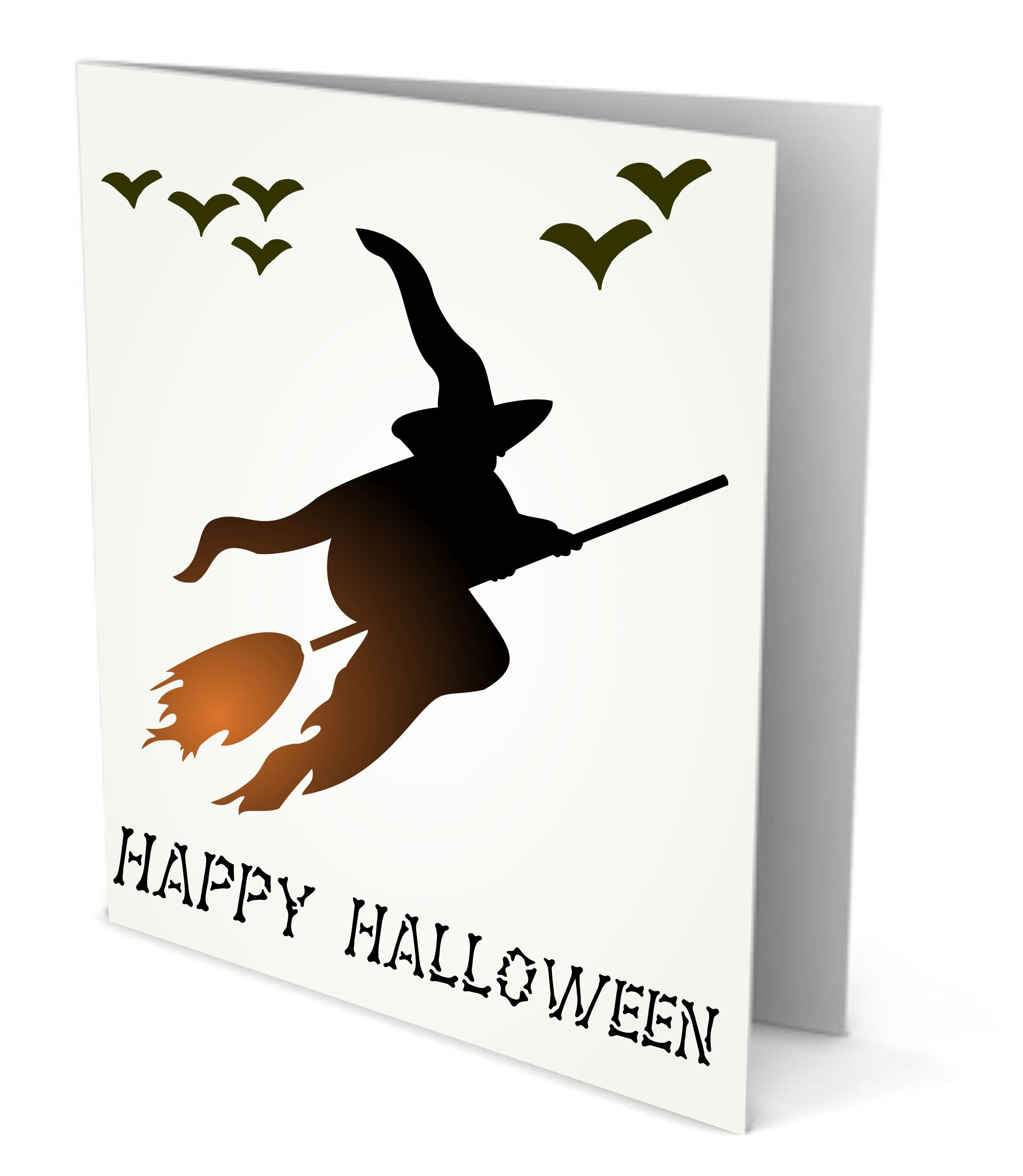 Halloween Card Stencil - Scary Halloween Door Bag