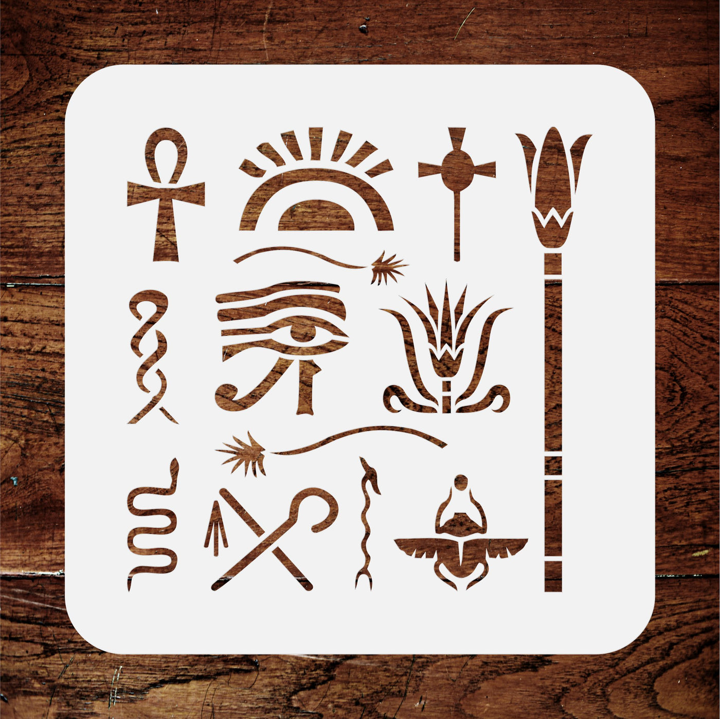 Egyptian Symbols Stencil - Classic Egypt Symbol Hyroglyphics