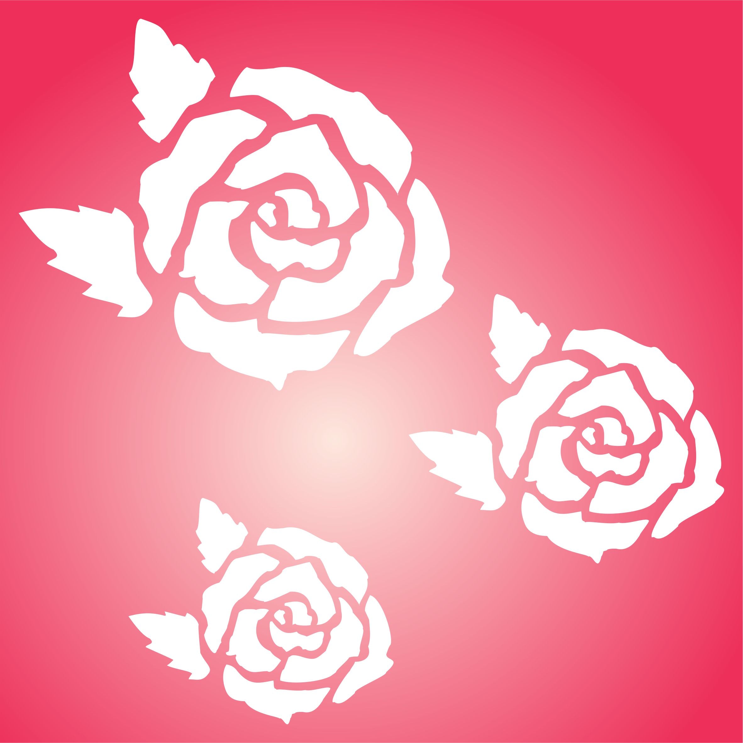 Rose Mural Stencil - Flower Floral Mural Art