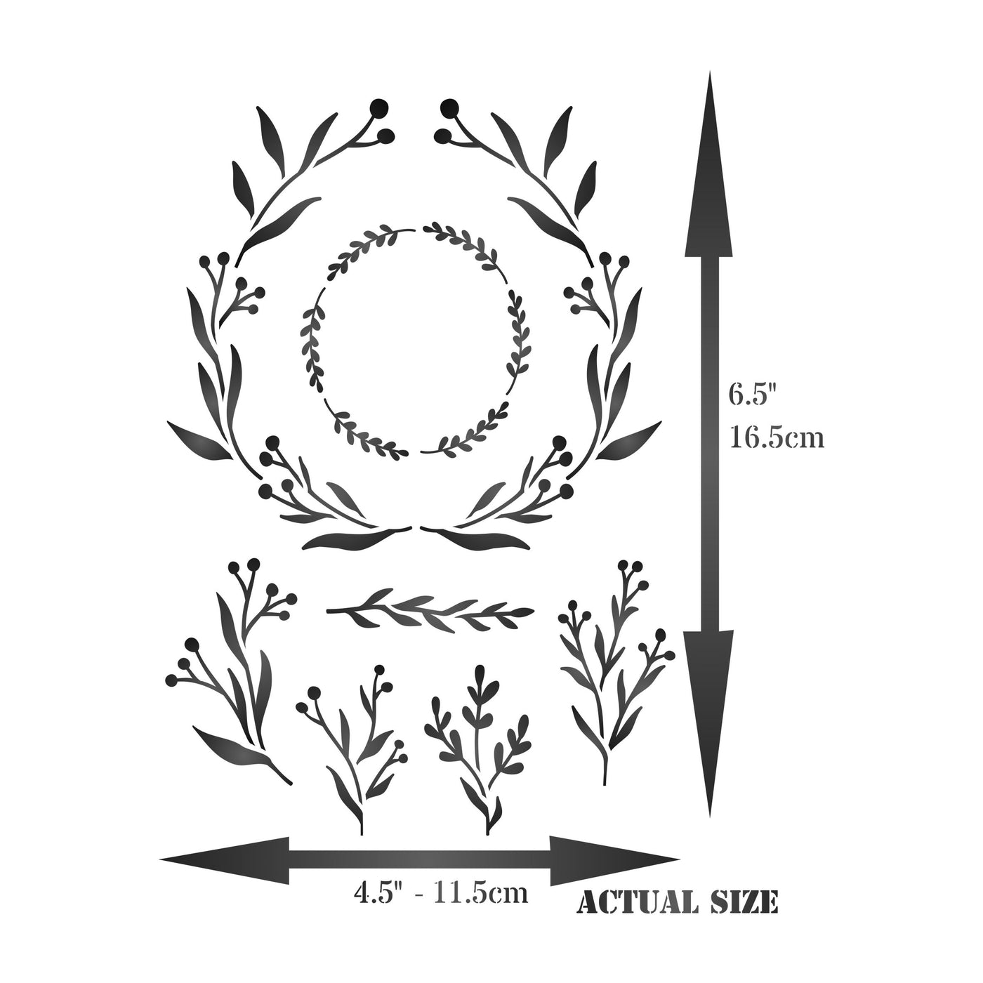 Olive Leaf Layering Stencil, 4.5 x 6.5 inch - Wreath Mask use to Add Texture