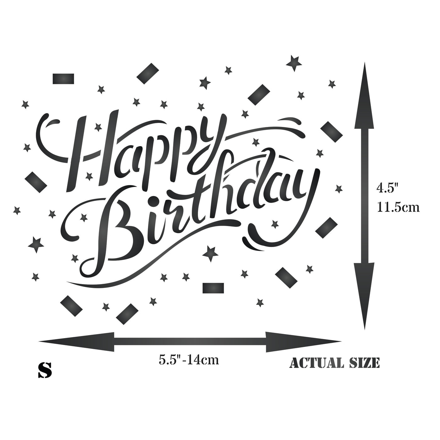 Happy Birthday Stencil - Birthday Sign Words