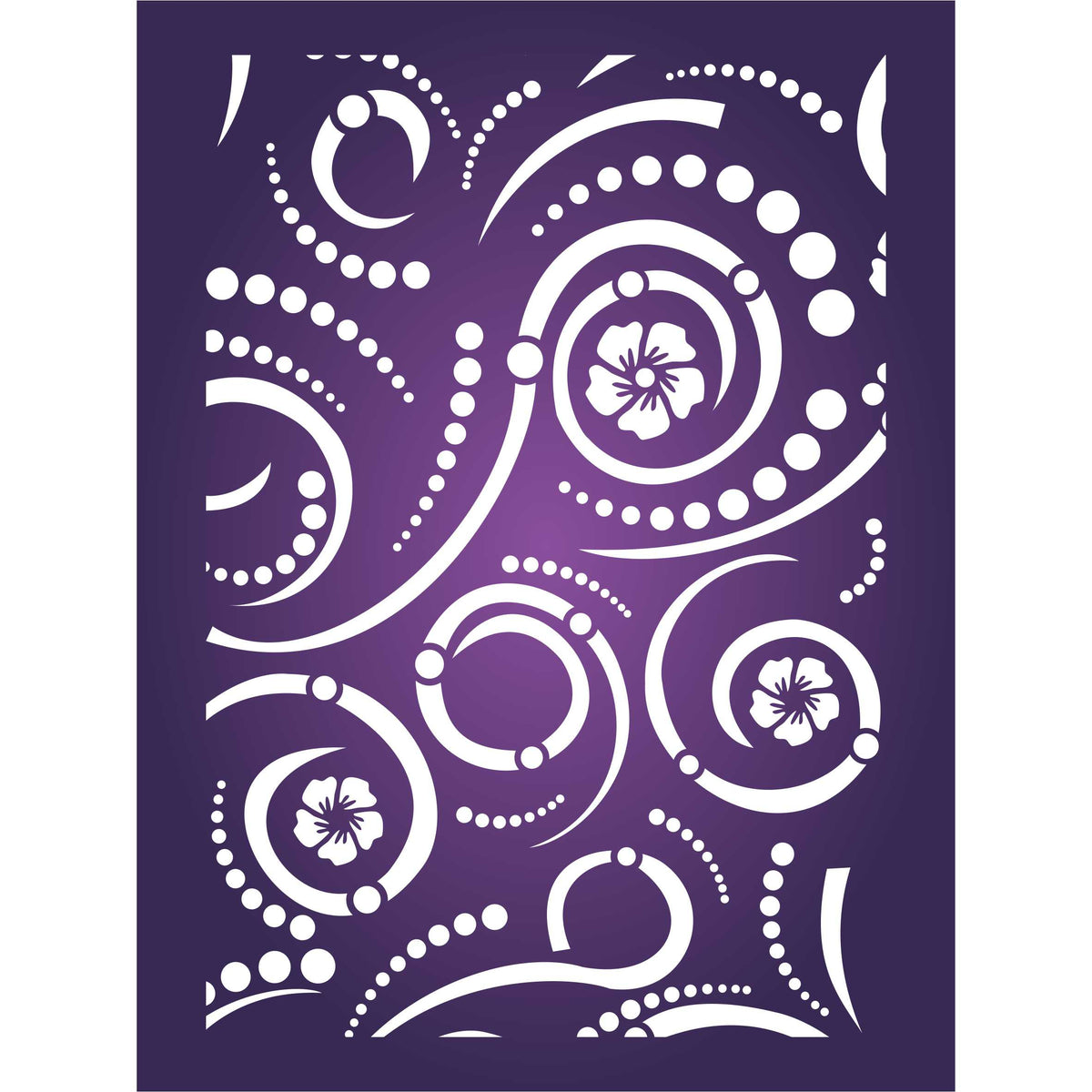 Swirls Layering Stencil, 11.43 x 16.51 cm - Layering use to add Texture and Design