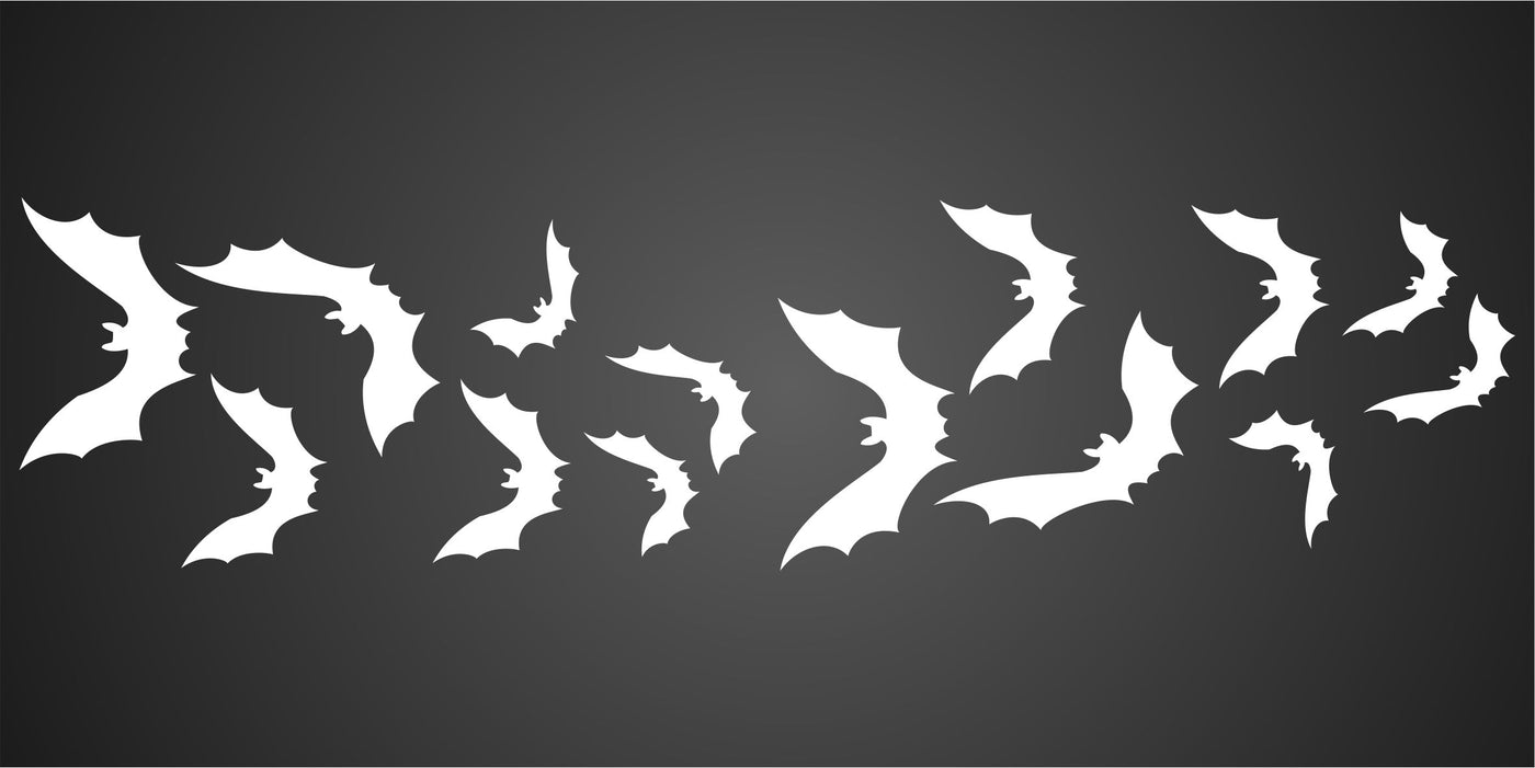 Halloween Bat Stencil - Scary Halloween Bats Border