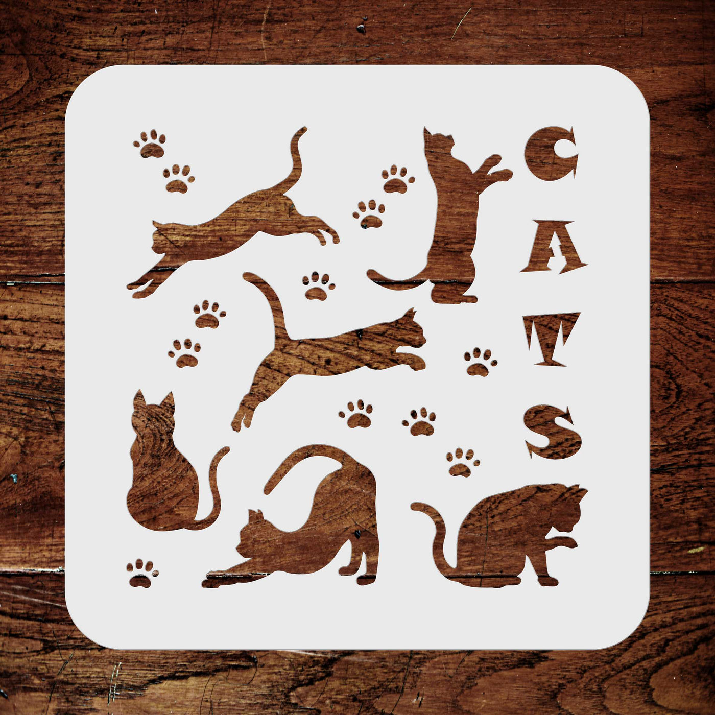 Cats Stencil - Pet Friend Animal Feline Silhouette Quote