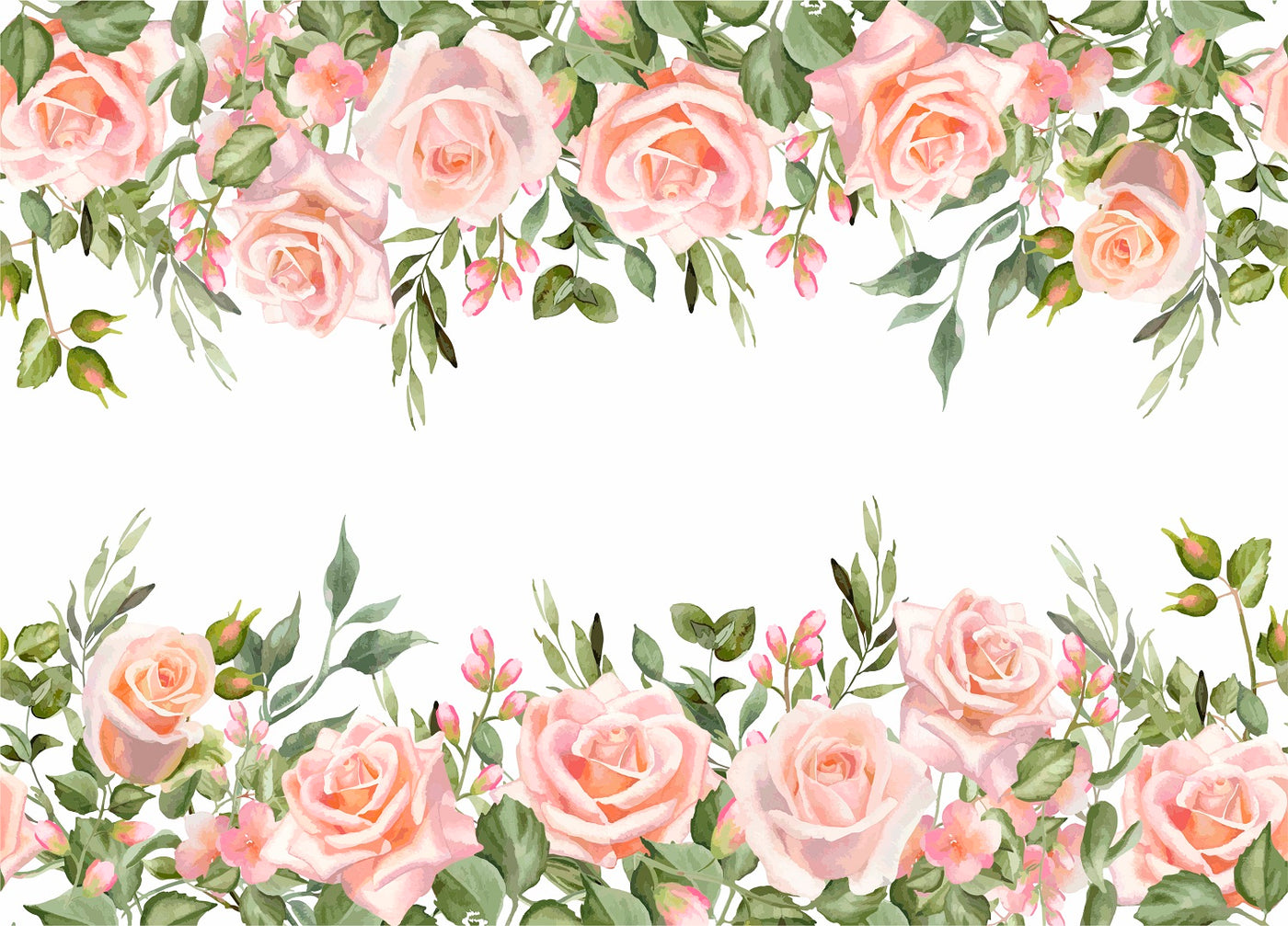 Pink Roses Border Rice Paper- 12 Sheets Printed Mulberry Paper Border 36gsm