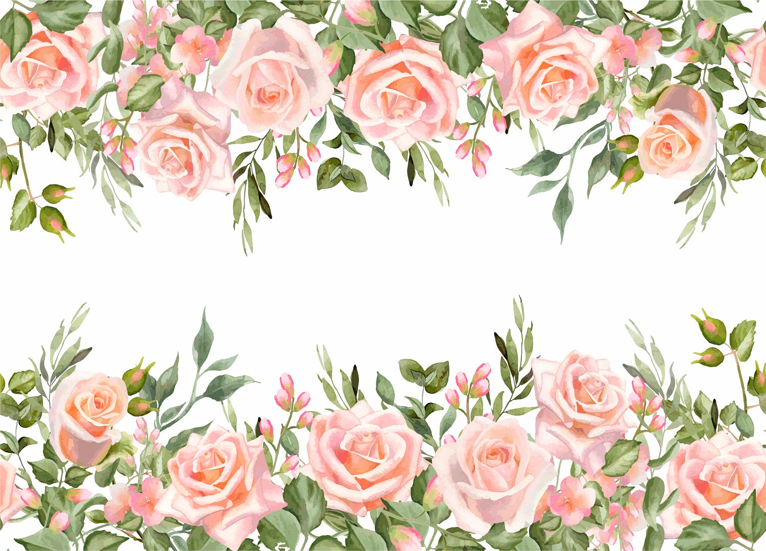 Pink Roses Border Rice Paper- 12 Sheets Printed Mulberry Paper Border 36gsm