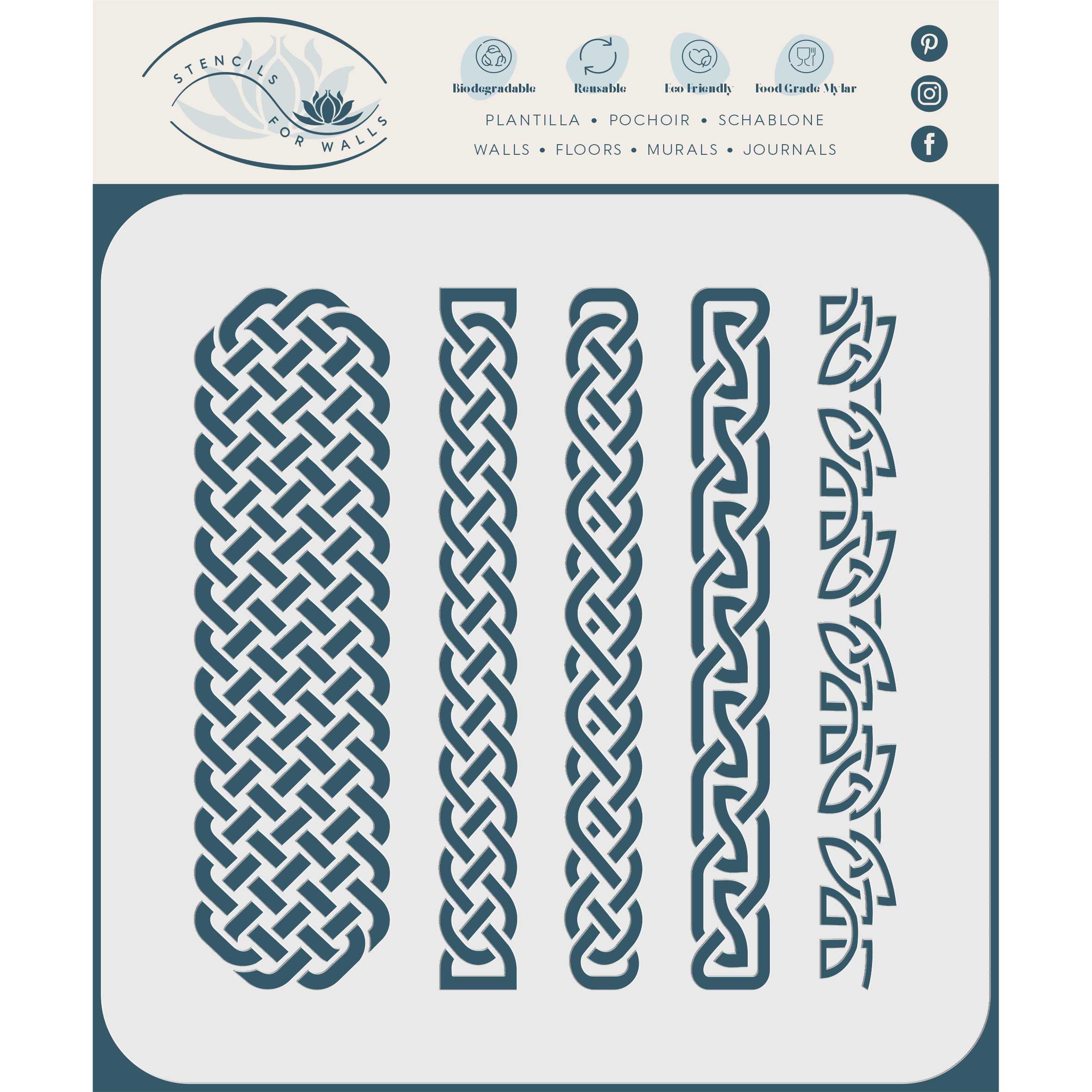 20PCS Celtic Knot Stencils, Traditional Irish Designs, 6 X 6 Inch Reusable Mylar Stencil For DIY Crafts And Decorations, Celtic Stencil For Painting On Wood, Fabric, Walls, And More