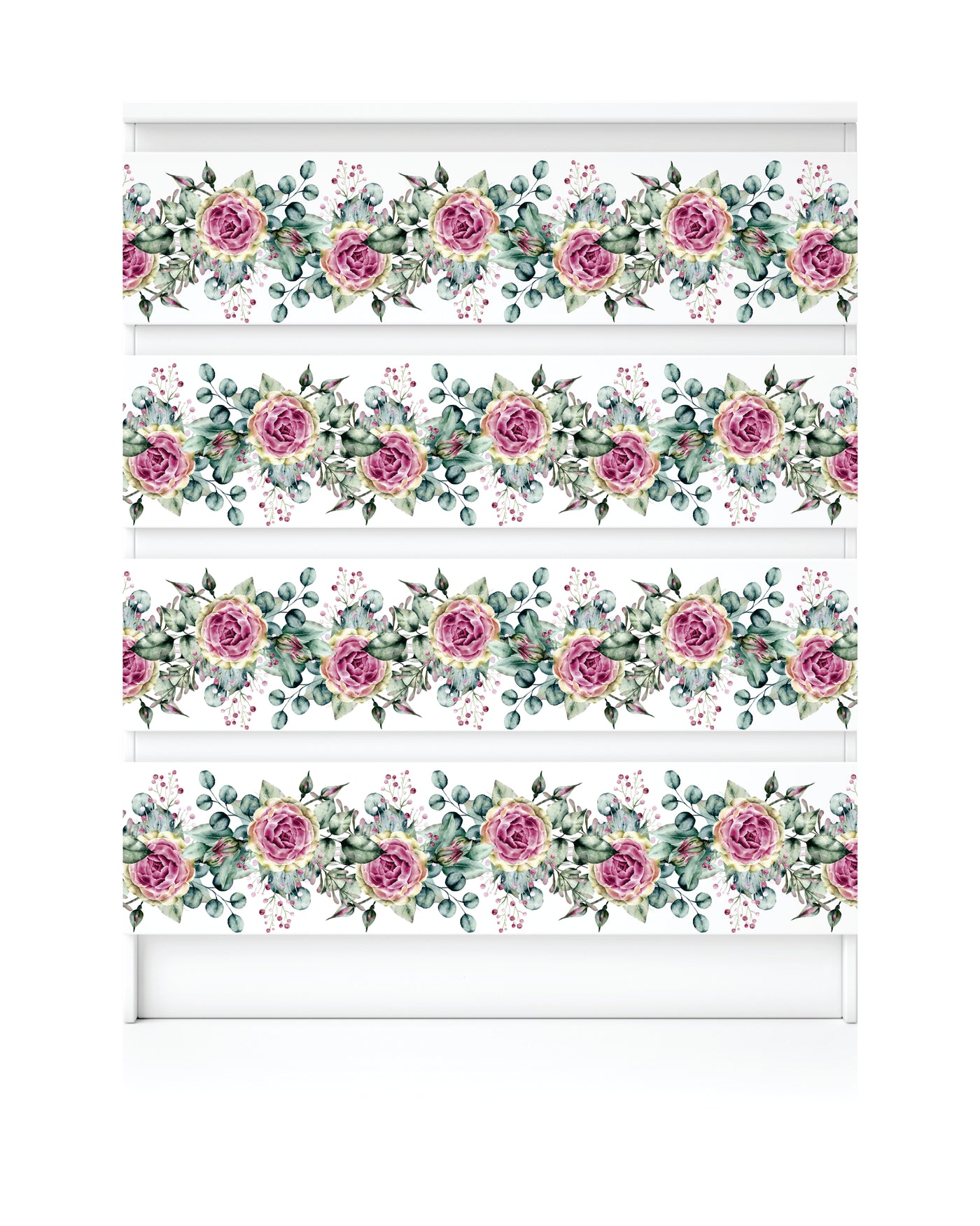 Rasberry Rose Border Rice Paper- 19 Sheets Printed Mulberry Paper Border 36gsm