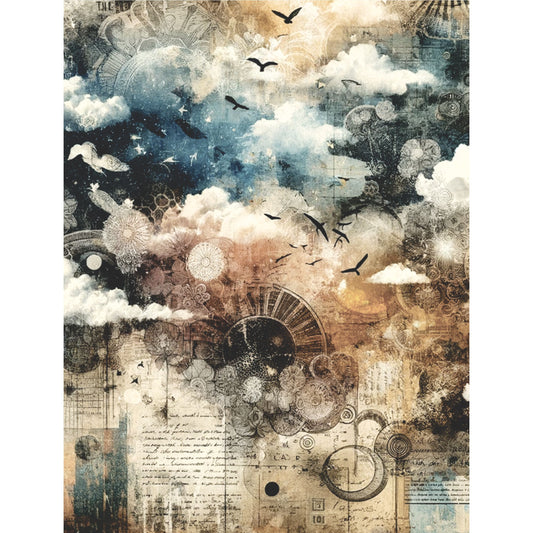 Gothic Sky Rice Paper, 20.32 x 26.67 cm - for Decoupage Scrapbooking Cards Crafts