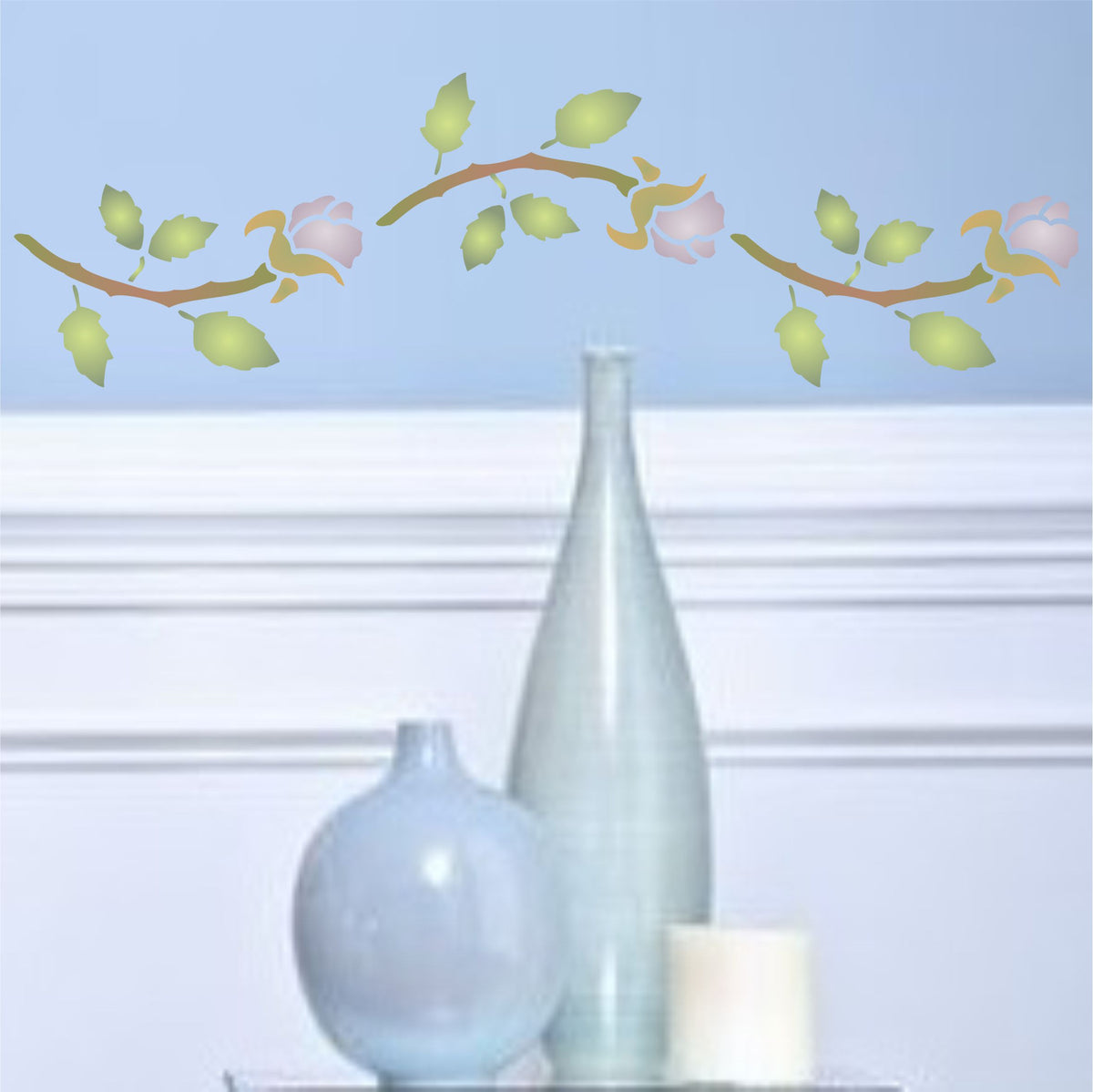 Rose Bud Stencil, 24.13 x 11.43 cm - Border Flower