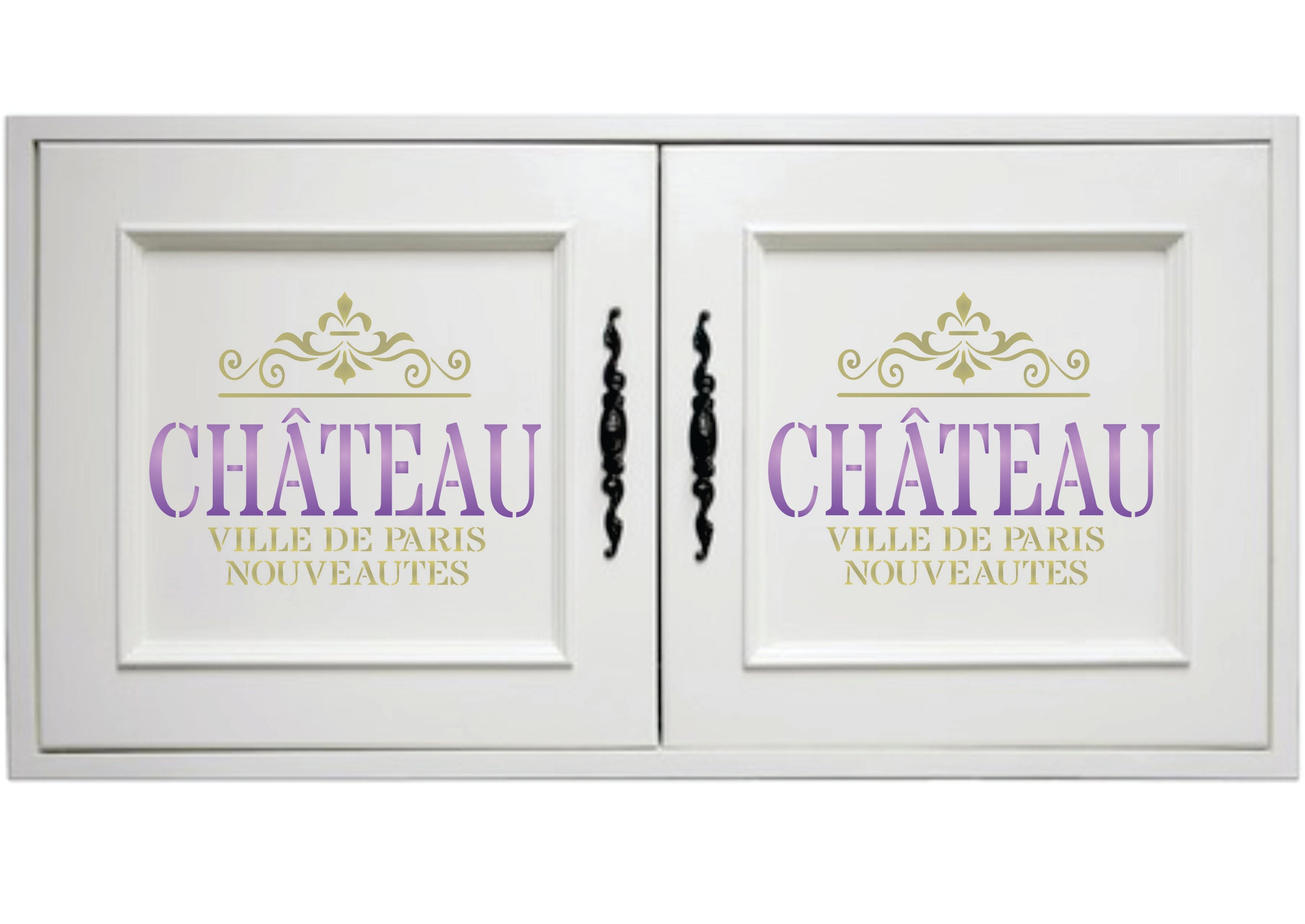 Chateau Stencil - Vintage French Wine Themed Word