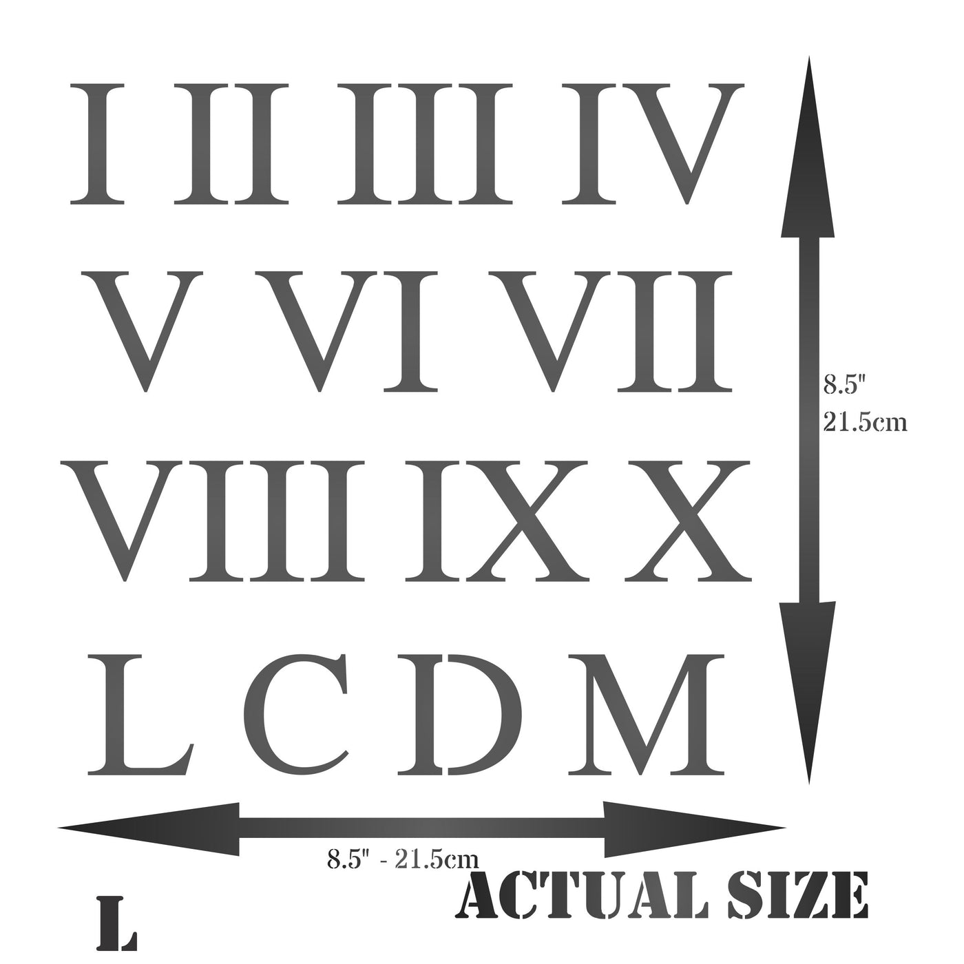 Roman Numeral Stencil - Wording Words and Quote