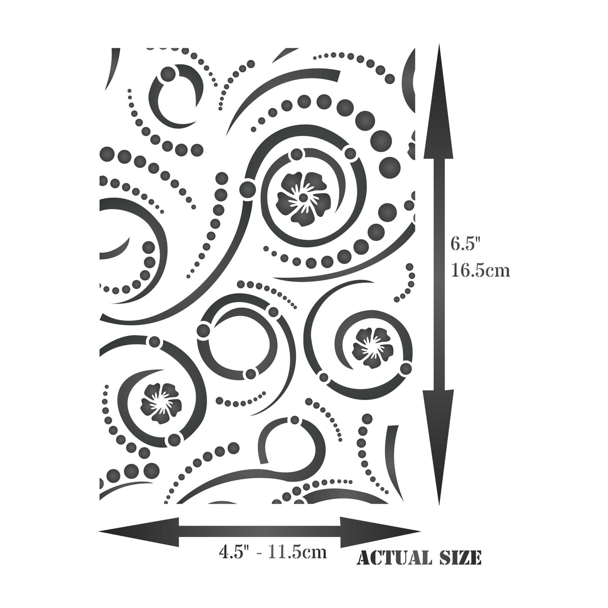 Swirls Layering Stencil, 11.43 x 16.51 cm - Layering use to add Texture and Design