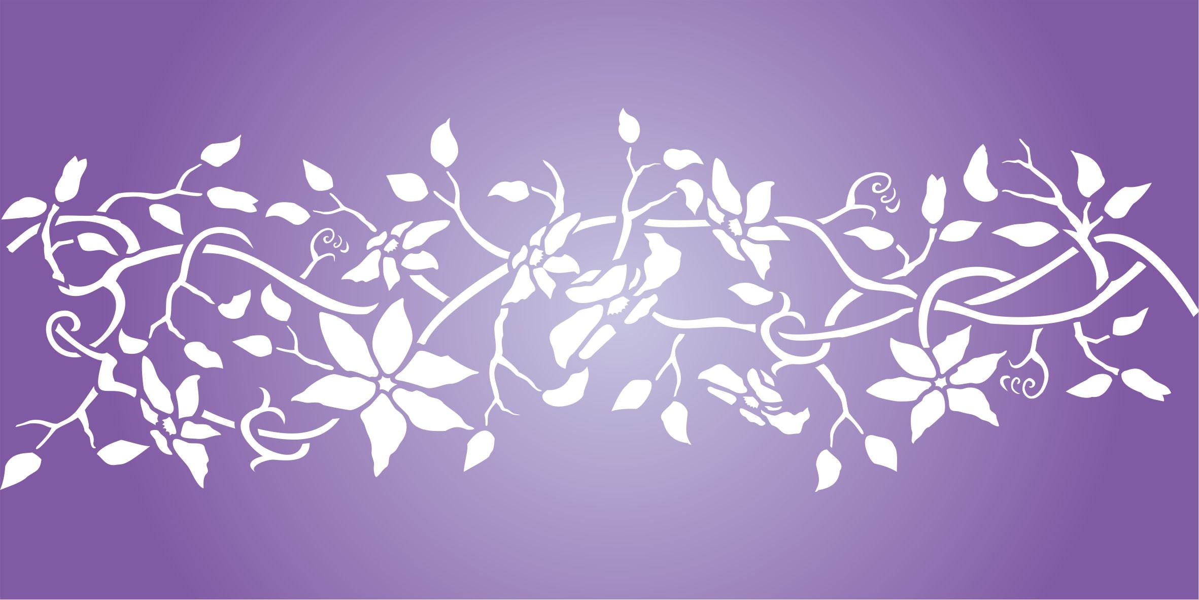 Clematis Stencil,20.5 x 6.5 inch - Classic Border Flower