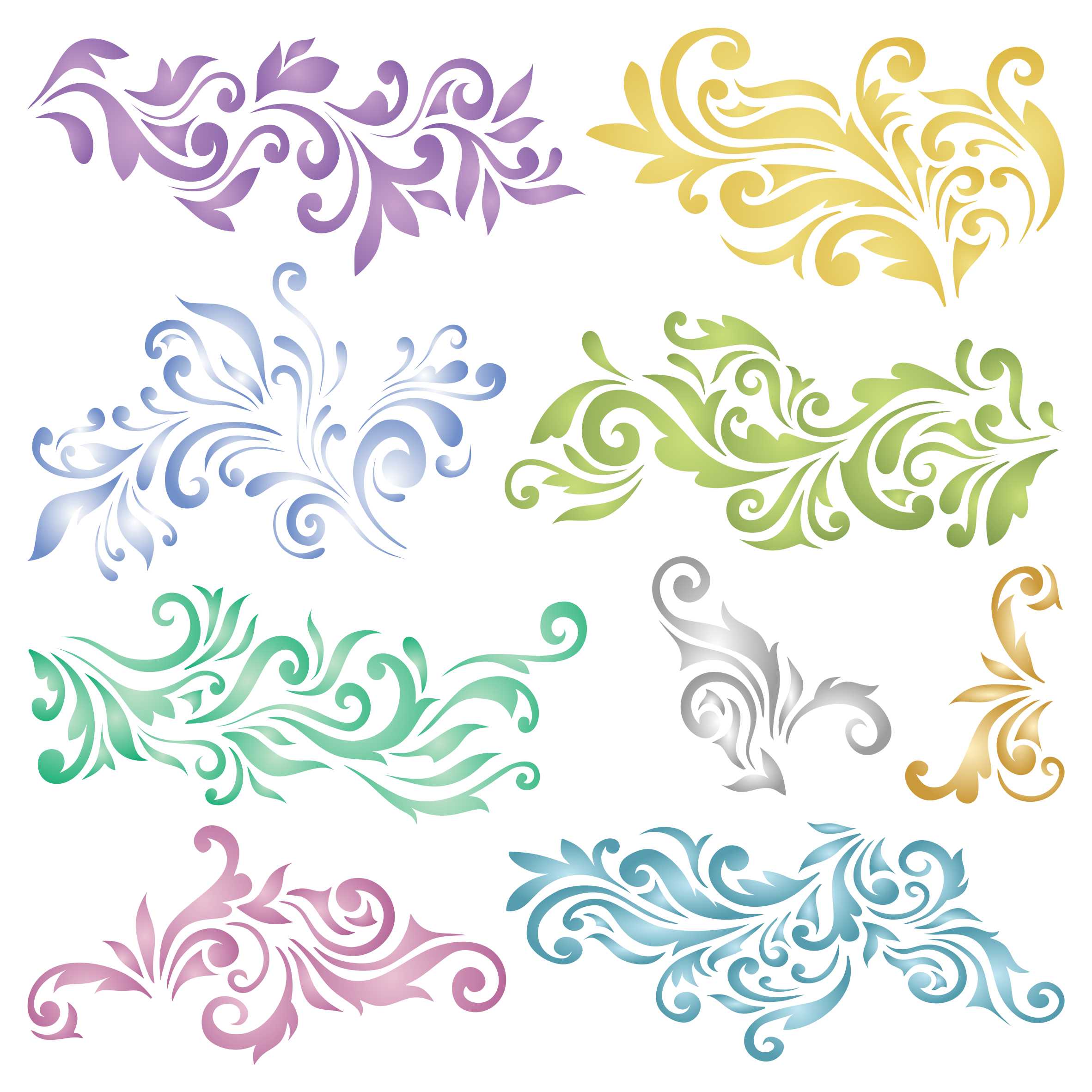 Vintage Stencil - 9X Swirl Leaf Accent