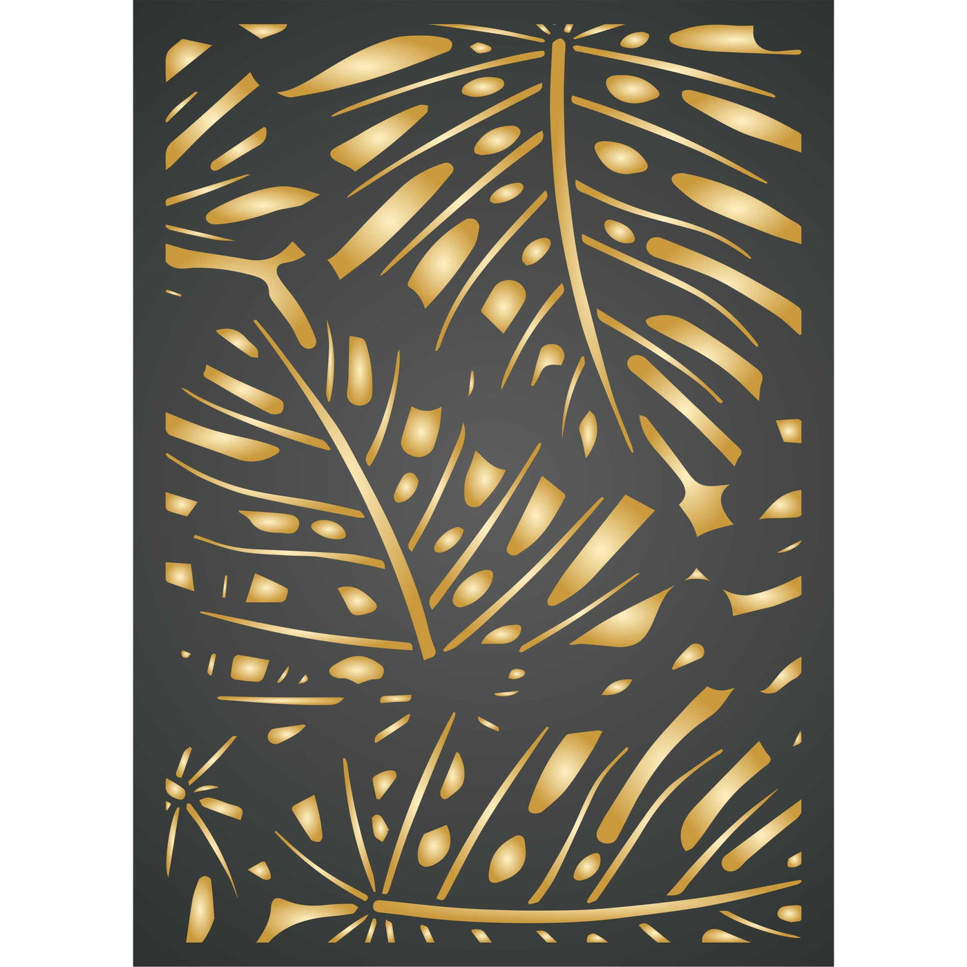 Monstera Layering Stencil, 4.5 x 6.5 inch - Grunge Tropical Leaf Mask use to Add Texture