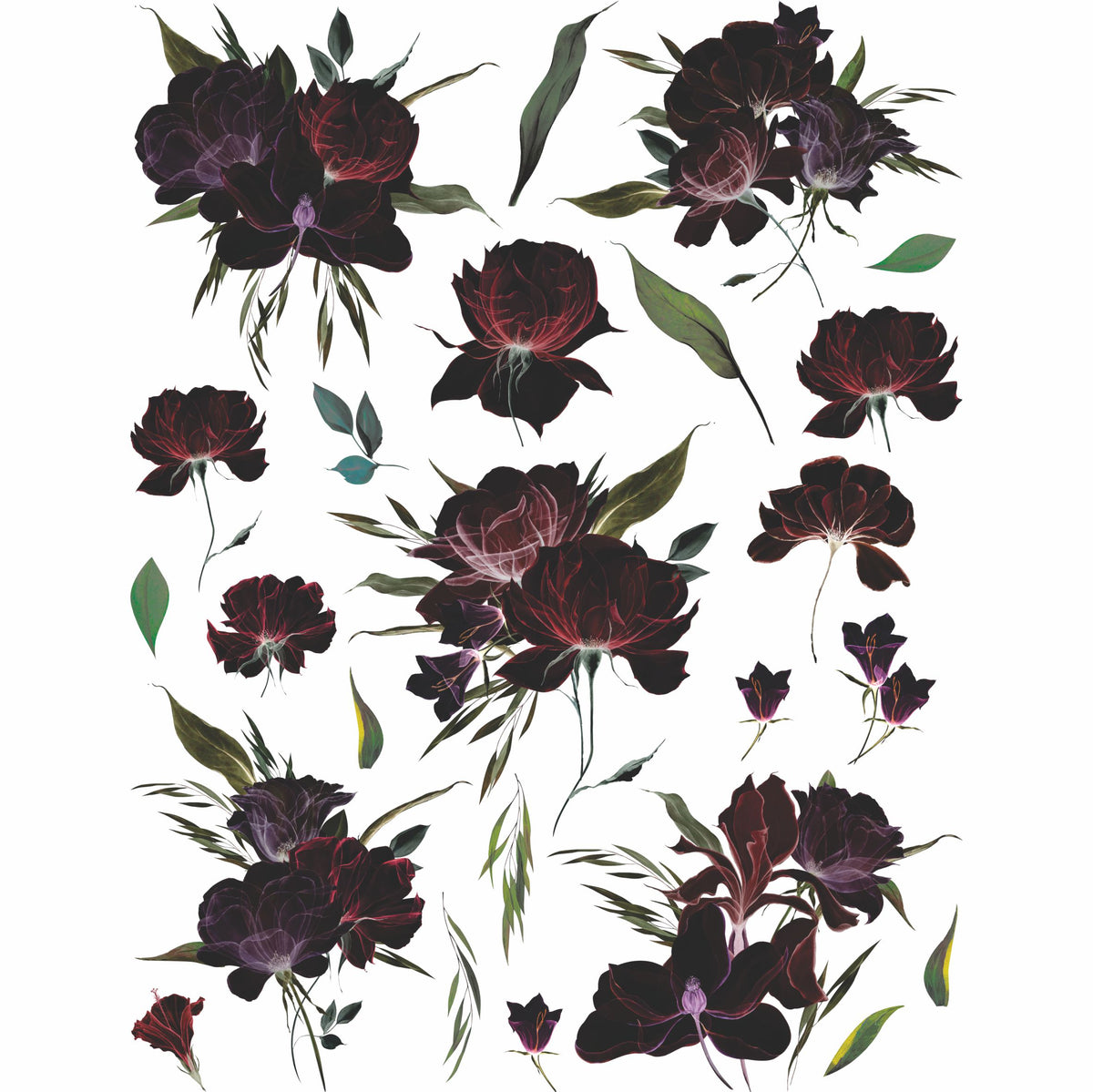 Transparent Flowers Rice Paper, 20.32 x 26.67 cm - for Decoupage Furniture Crafts
