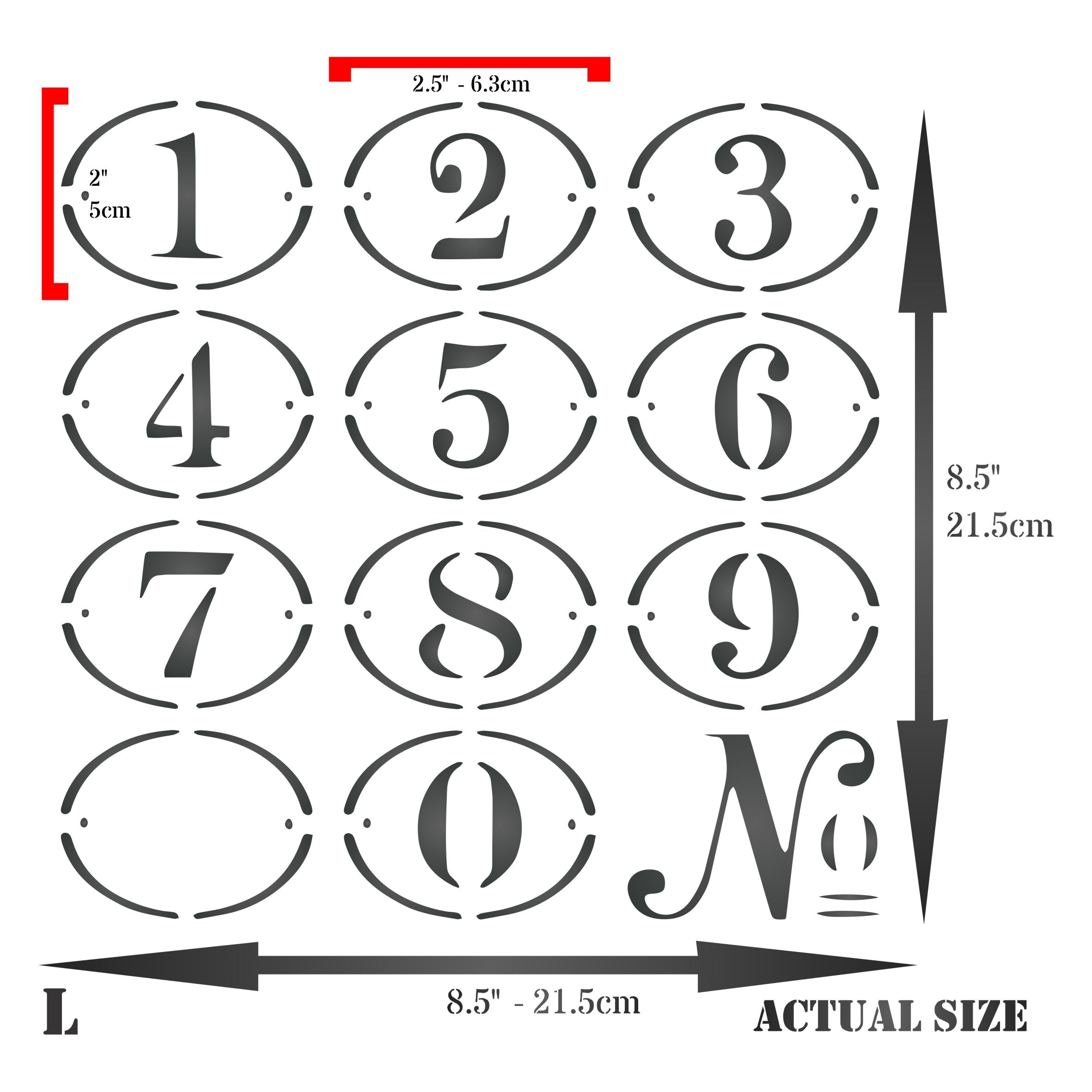 Number Tags Stencil - Vintage Oval Numbered Locker Tags Number Plates