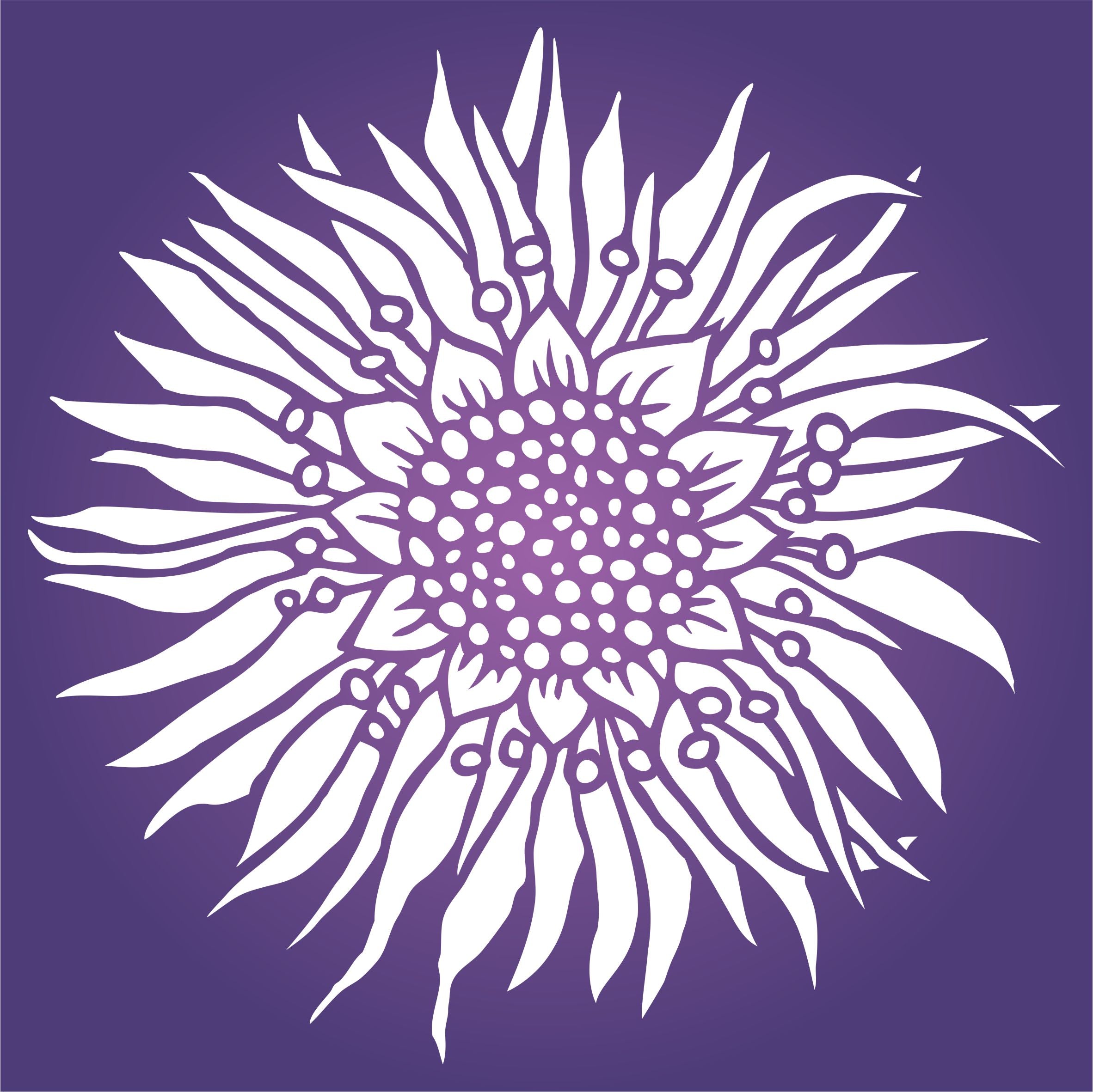 Passion Flower Stencil - Stylized Passiflora Vine Flower Design