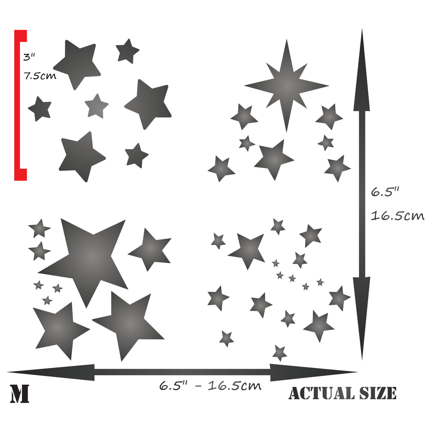 Stars Stencil - Stars Sky Cluster