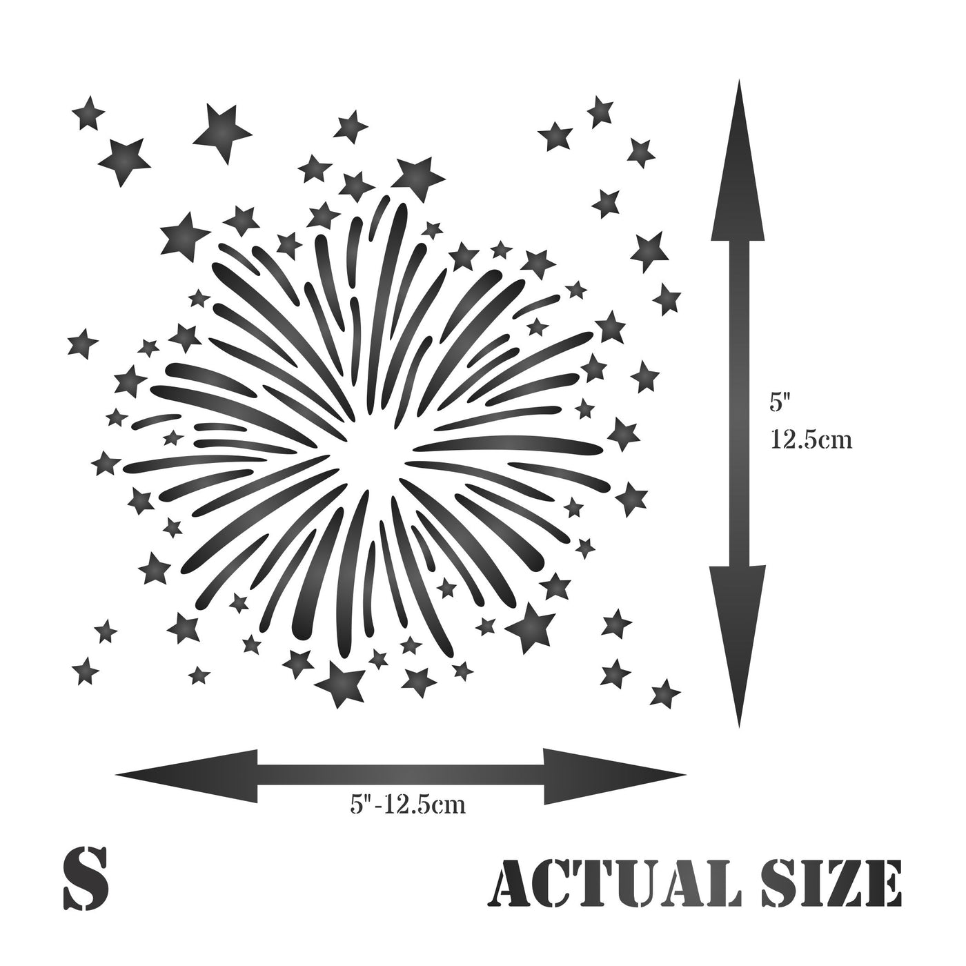 Firework Stencil - Mix Media Layering Fireworks