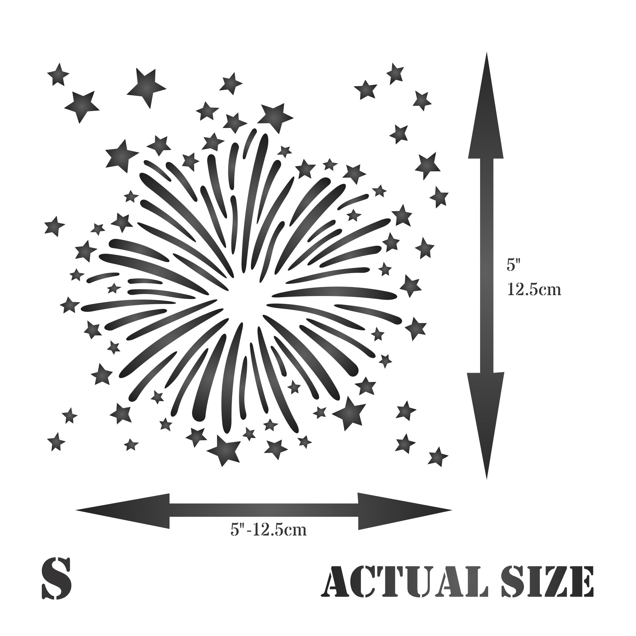 Firework Stencil - Mix Media Layering Fireworks