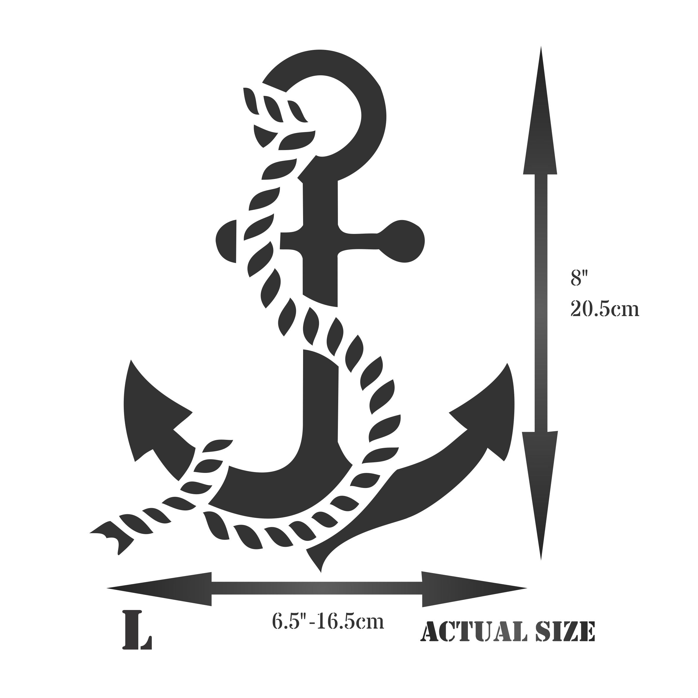 Anchor Stencil - Sea Ocean Nautical Ship Boat Seashore